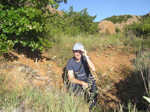 In the meteorite crater